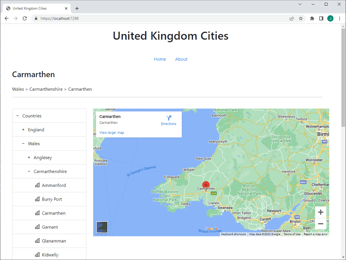 Demo Application Screenshot