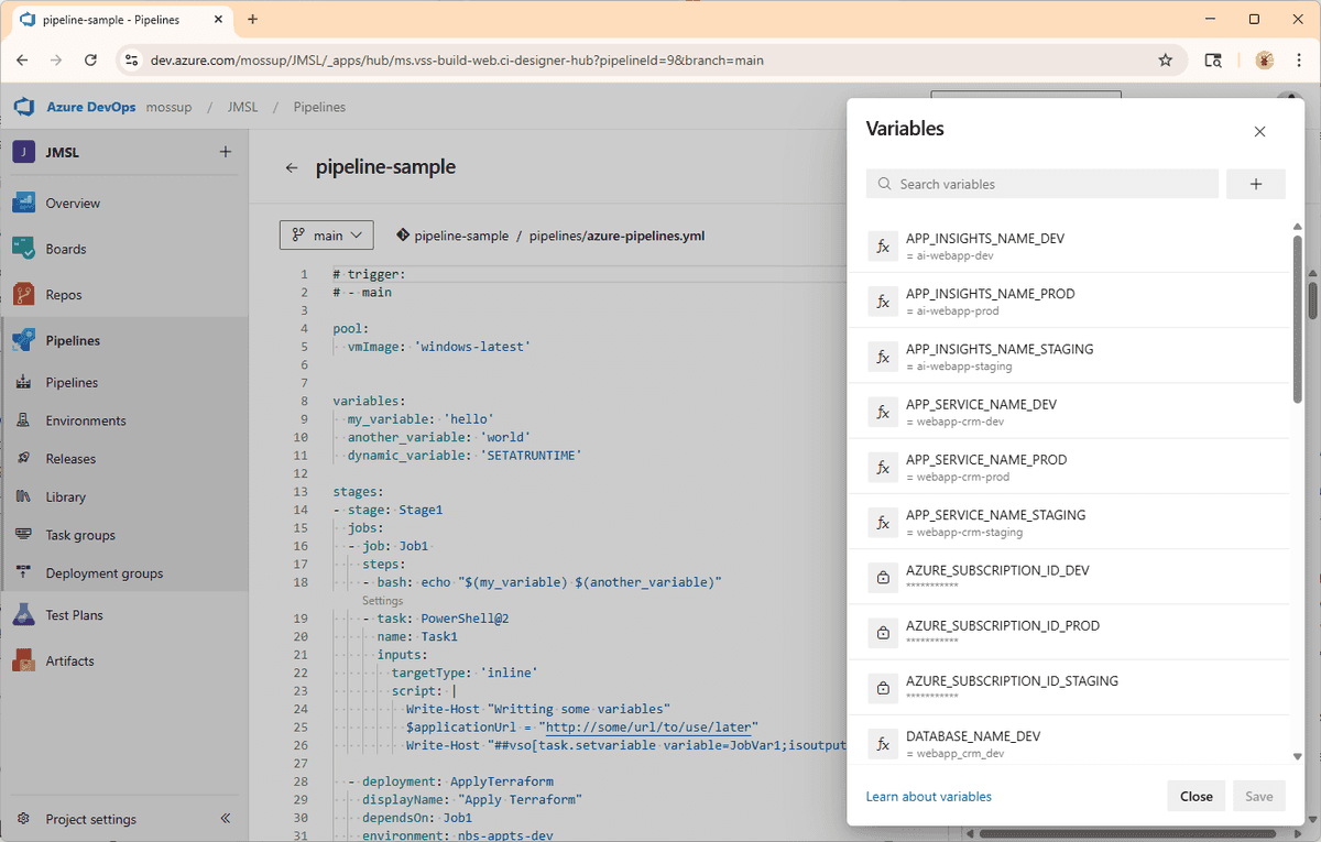 migrate azure devops pipeline variables using azure cli and powershell image 01